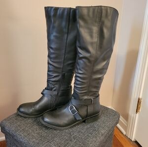 Womens Apt. 9 Black Knee High Faux Leather boots, Size 8